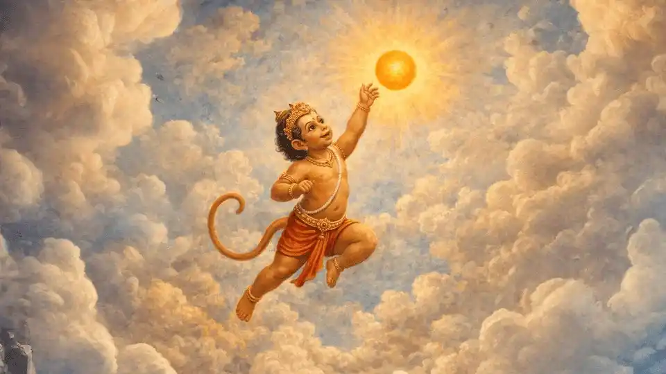 hanuman chalisa distance of sun